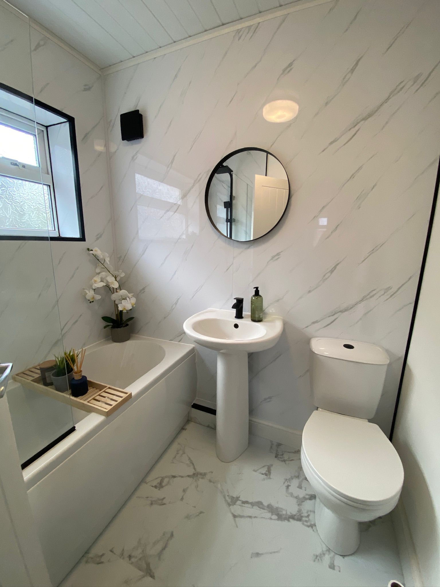 Finished bathroom renovation detail